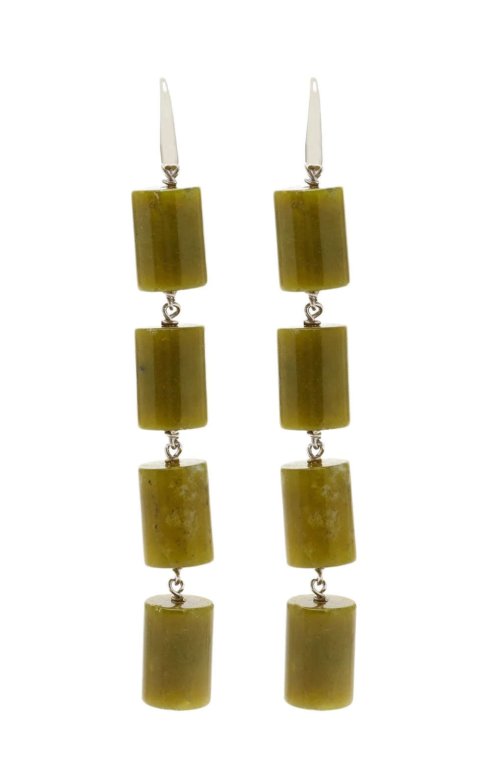 Edith Sterling Silver Jade Earrings