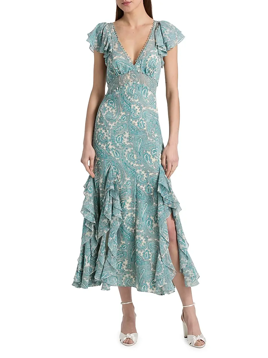 Cinq à Sept Women's Hendrix Paisley A-Line Midi-Dress | Thumbnail 2 Cinq à Sept Women's Hendrix Paisley A-Line Midi-Dress | Thumbnail 2