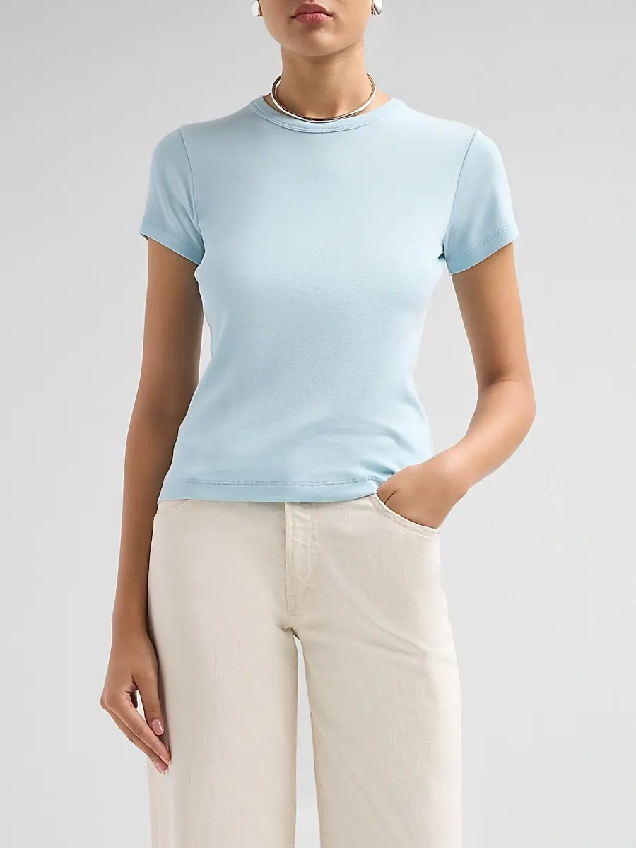 Vince Women's Crewneck Pima Cotton T-Shirt | Thumbnail 4