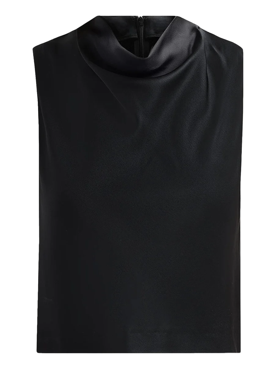 Women's Satin Cowlneck Crop Top Women's Satin Cowlneck Crop Top