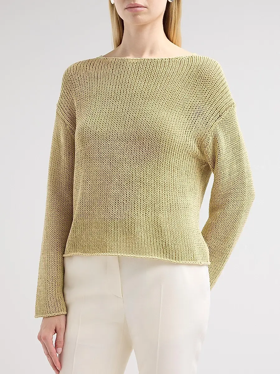 Vince Women's Coated Stretch-Cotton Knit Sweater | Thumbnail 5 Vince Women's Coated Stretch-Cotton Knit Sweater | Thumbnail 5