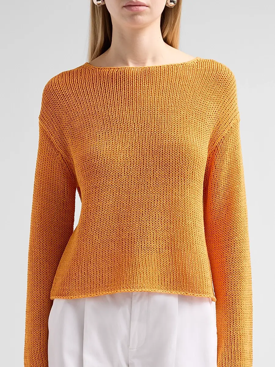 Vince Women's Coated Stretch-Cotton Knit Sweater | Thumbnail 5 Vince Women's Coated Stretch-Cotton Knit Sweater | Thumbnail 5