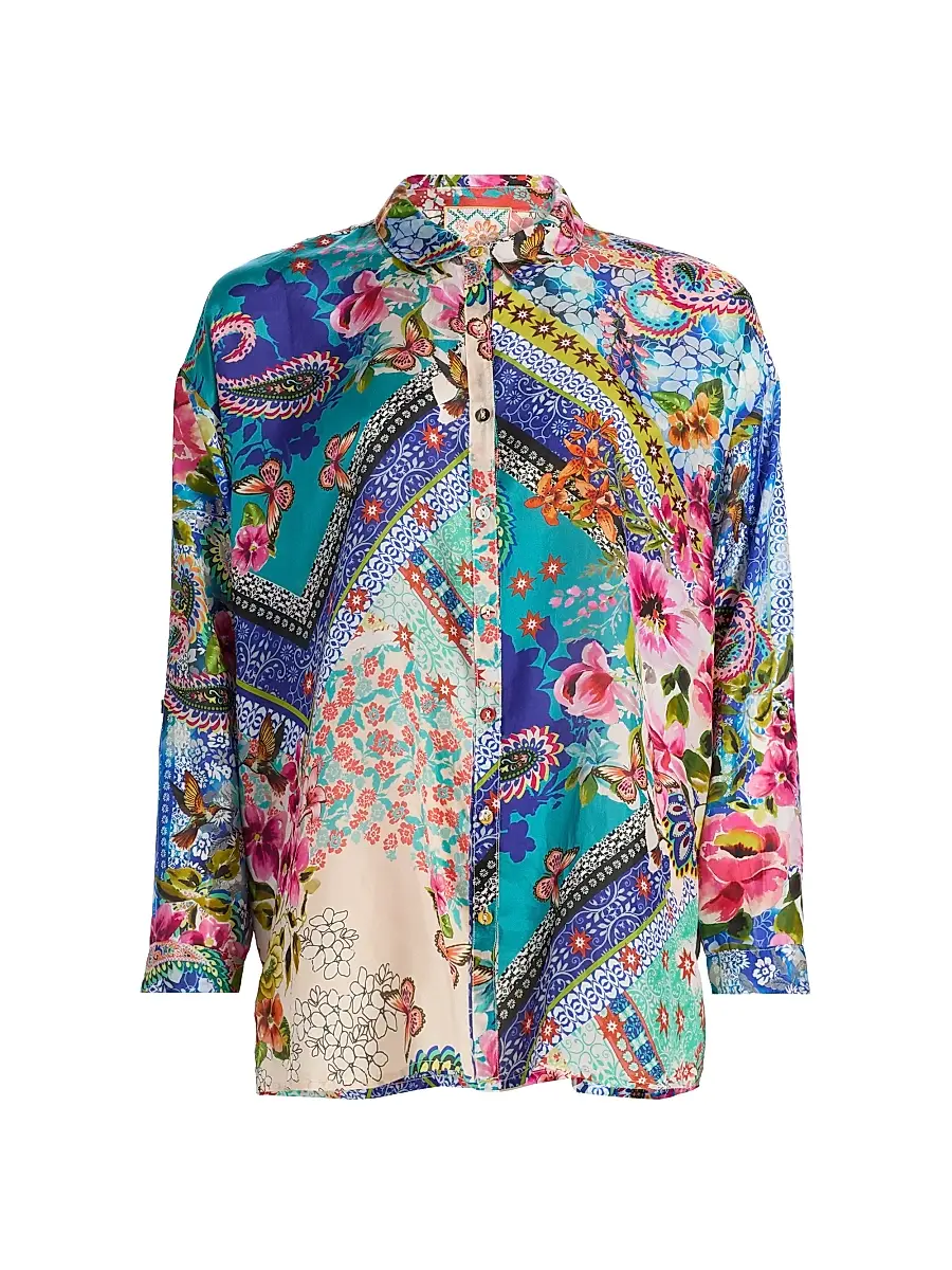 Johnny Was Women's The Audrey Evie Patchwork Tunic - Evie - Size XL | Image 1 Johnny Was Women's The Audrey Evie Patchwork Tunic - Evie - Size XL | Image 1