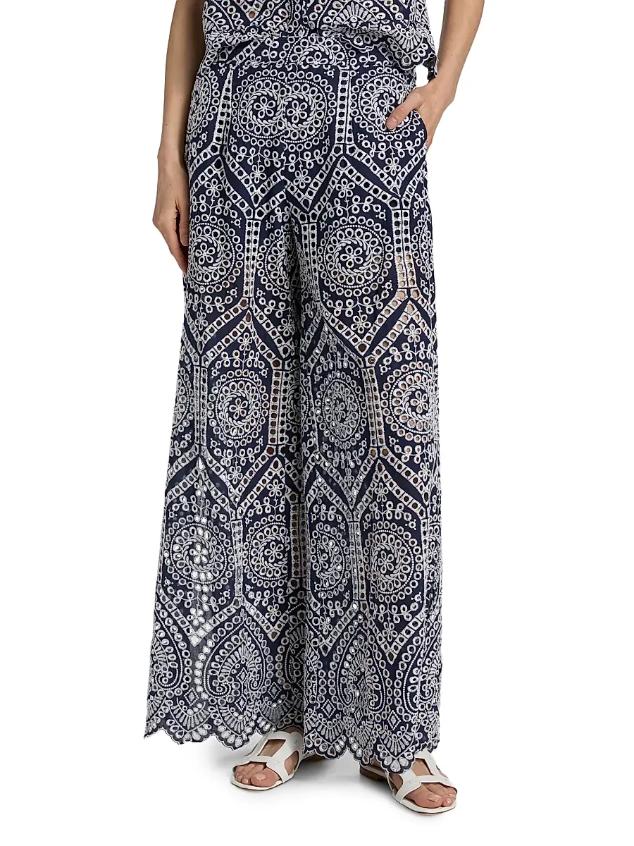 Generation Love Women's Fifi Eyelet Cotton Wide-Leg Pants | Thumbnail 3 Generation Love Women's Fifi Eyelet Cotton Wide-Leg Pants | Thumbnail 3