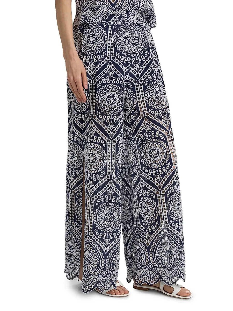 Generation Love Women's Fifi Eyelet Cotton Wide-Leg Pants | Thumbnail 4 Generation Love Women's Fifi Eyelet Cotton Wide-Leg Pants | Thumbnail 4