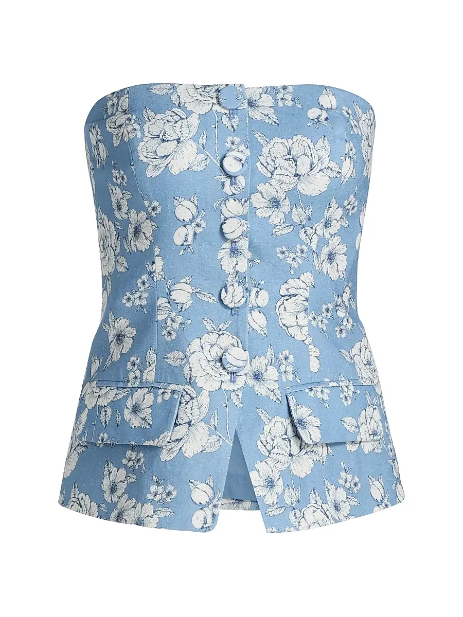 Generation Love Women's Quinn Floral Linen Bustier