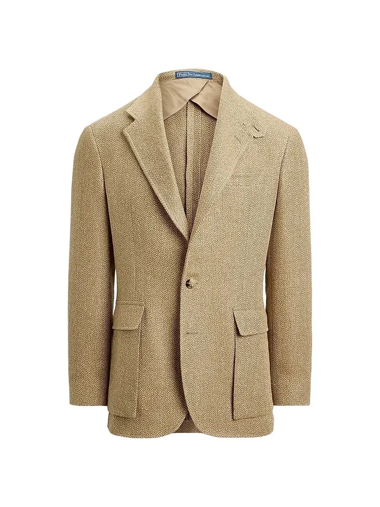 Polo Ralph Lauren Men's Herringbone Single-Breasted Sport Jacket - Tan | Image 1 Polo Ralph Lauren Men's Herringbone Single-Breasted Sport Jacket - Tan | Image 1