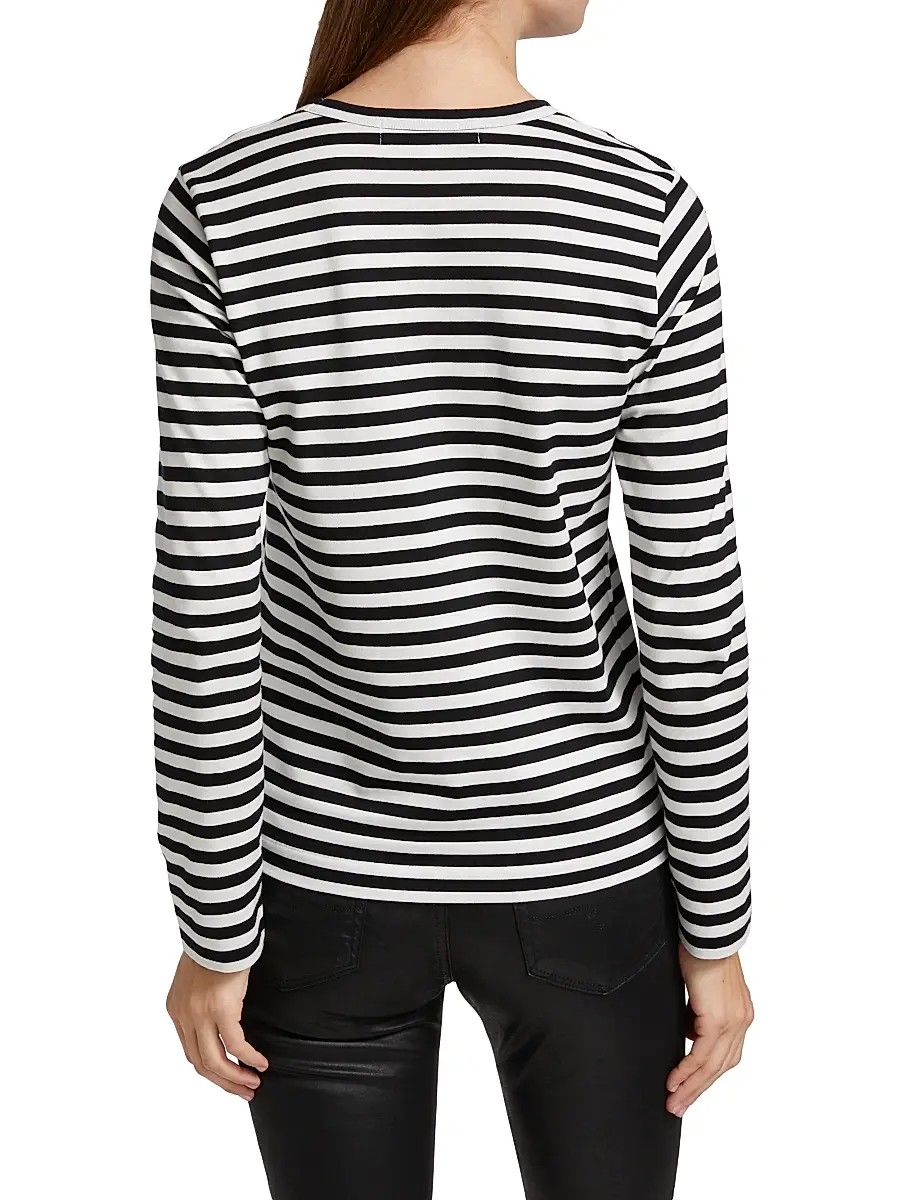 Comme des Garçons PLAY Women's Striped Red Heart Long-Sleeve Shirt | Thumbnail 5 Comme des Garçons PLAY Women's Striped Red Heart Long-Sleeve Shirt | Thumbnail 5