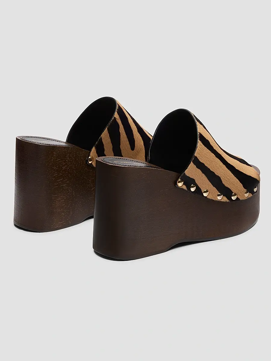 Stuart Weitzman Women's Kate 100MM Zebra-Print Calf Hair Wedge Sandals | Thumbnail 3 Stuart Weitzman Women's Kate 100MM Zebra-Print Calf Hair Wedge Sandals | Thumbnail 3