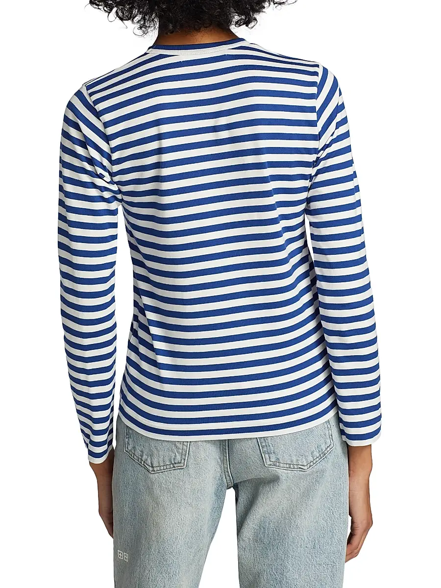Comme des Garçons PLAY Women's Striped Red Heart Long-Sleeve Shirt | Thumbnail 5 Comme des Garçons PLAY Women's Striped Red Heart Long-Sleeve Shirt | Thumbnail 5