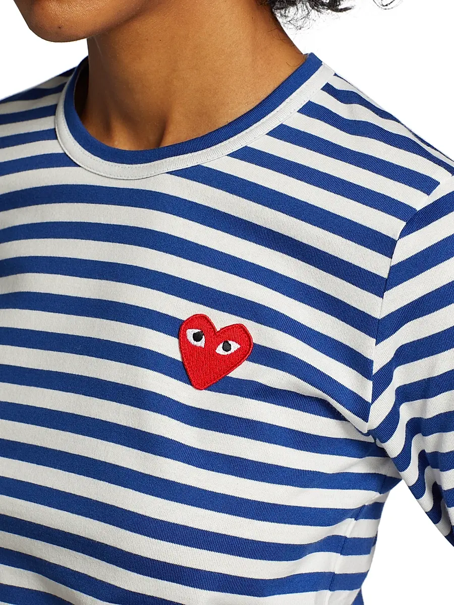Comme des Garçons PLAY Women's Striped Red Heart Long-Sleeve Shirt | Thumbnail 6 Comme des Garçons PLAY Women's Striped Red Heart Long-Sleeve Shirt | Thumbnail 6