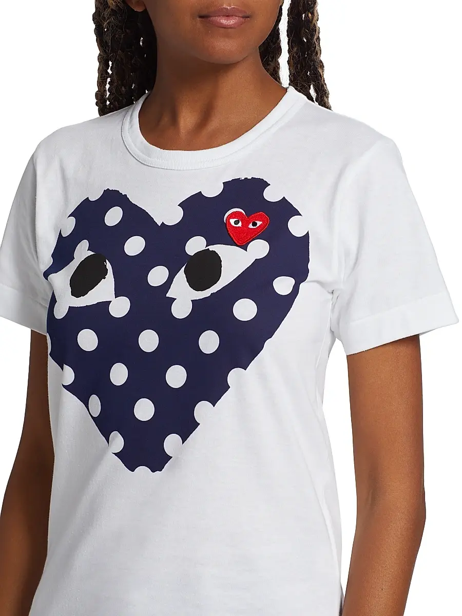 Comme des Garçons PLAY Women's Polka Dot Heart-Print Cotton Jersey T-Shirt | Thumbnail 5 Comme des Garçons PLAY Women's Polka Dot Heart-Print Cotton Jersey T-Shirt | Thumbnail 5