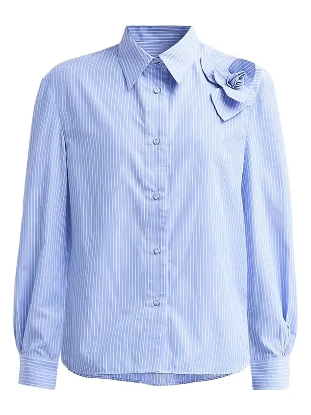 Women's Flor Pinstriped Cotton Shirt