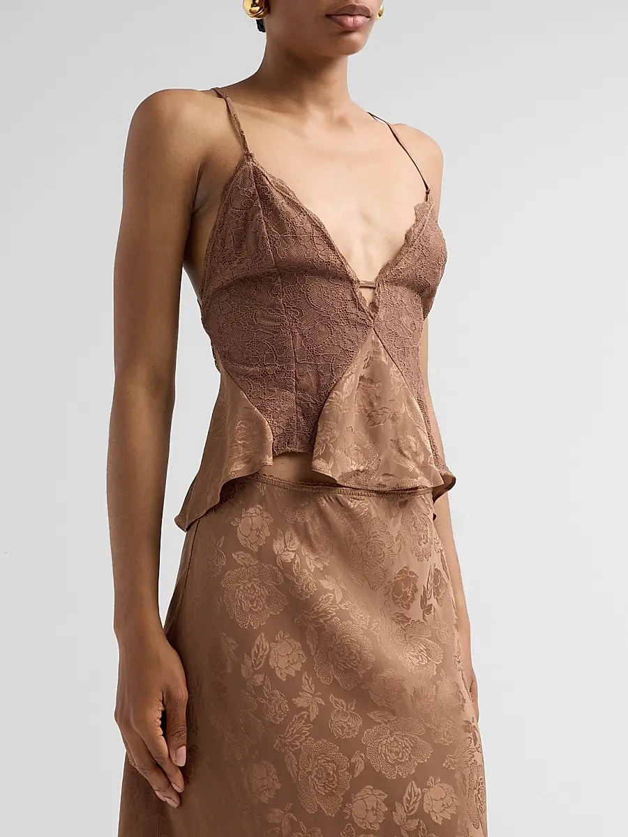 Ronny Kobo Women's Danielle Floral Lace Silk-Blend Tank | Thumbnail 4