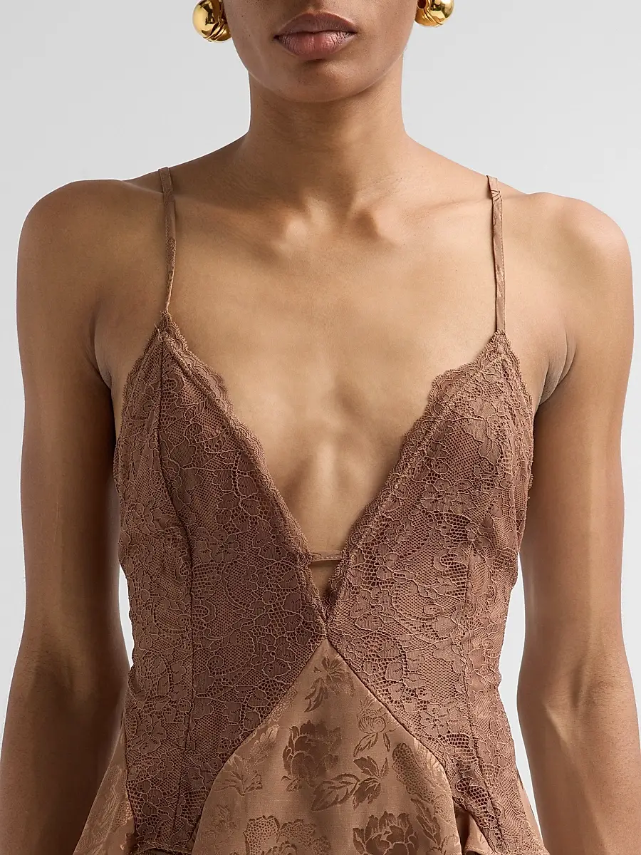 Ronny Kobo Women's Danielle Floral Lace Silk-Blend Tank | Thumbnail 5