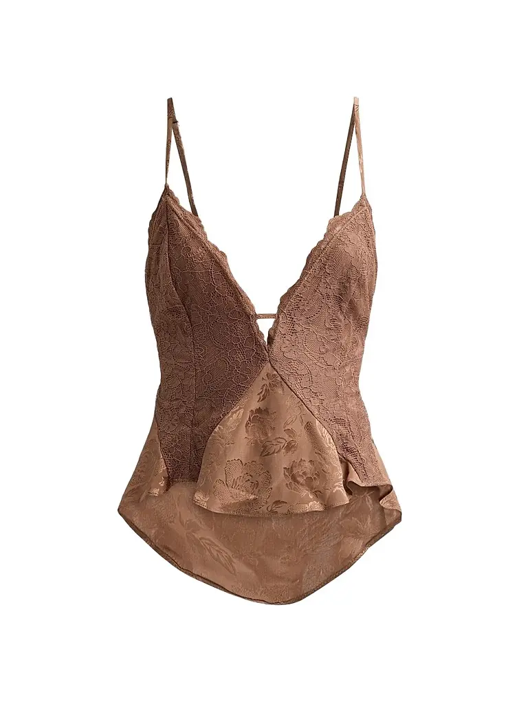 Ronny Kobo Women's Danielle Floral Lace Silk-Blend Tank - Brown - Size XL | Image 1 Ronny Kobo Women's Danielle Floral Lace Silk-Blend Tank - Brown - Size XL | Image 1