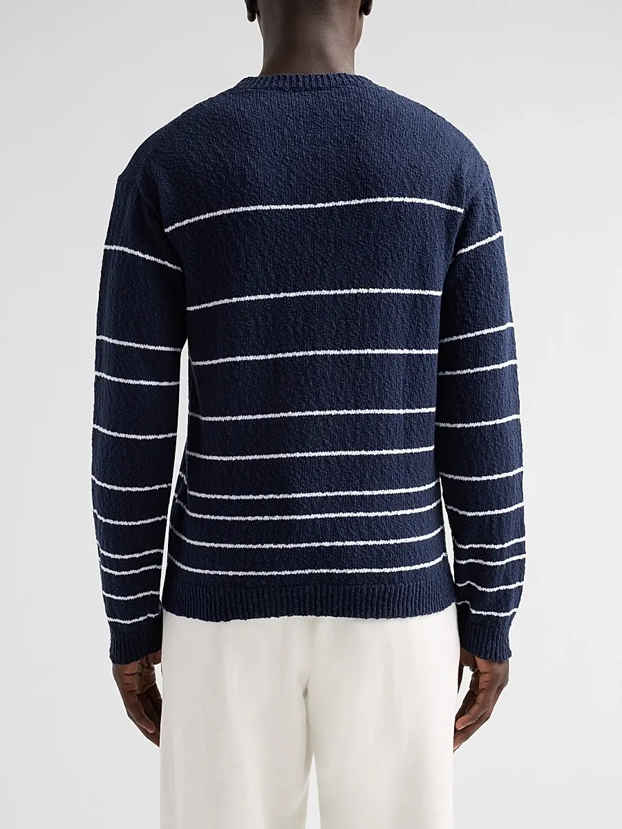 Saks Fifth Avenue Men's Striped Bouclé Crewneck Sweater | Thumbnail 3