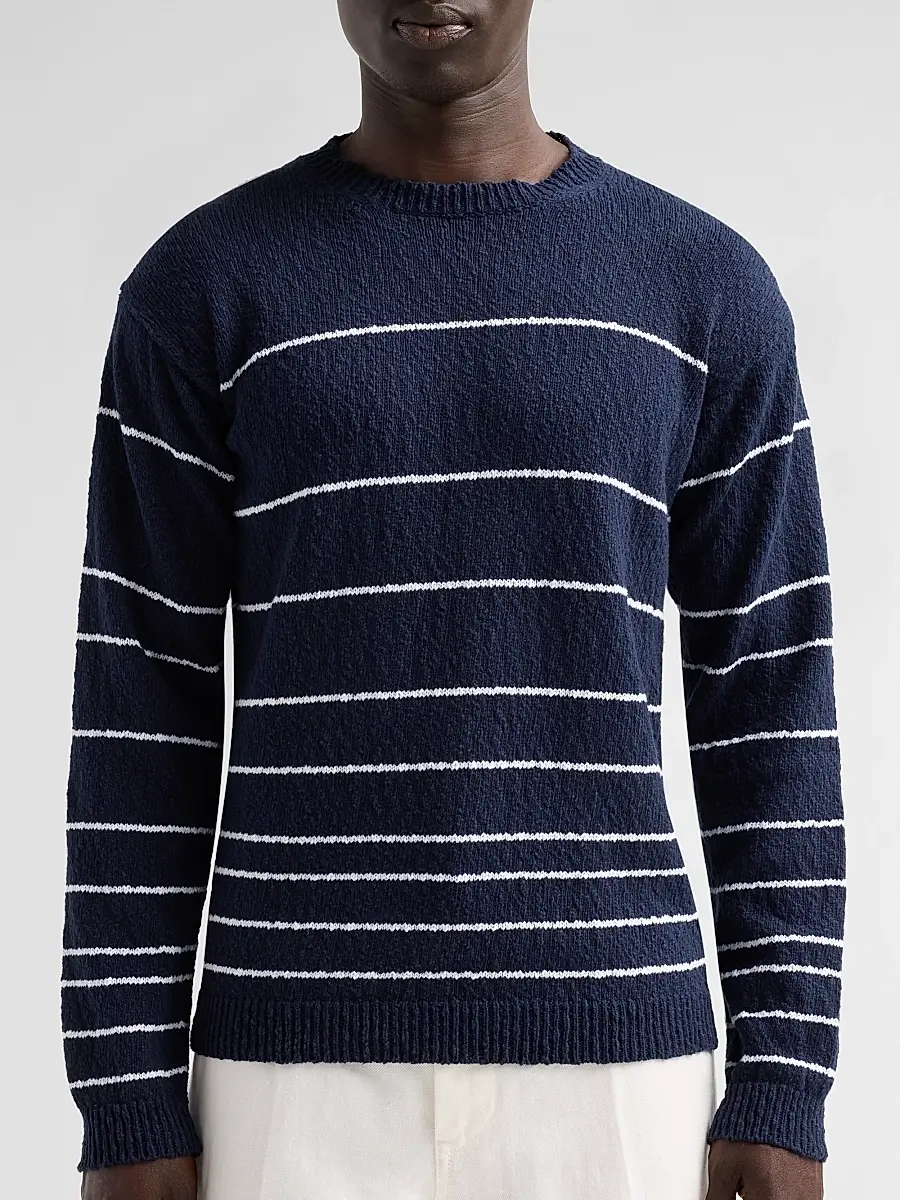 Saks Fifth Avenue Men's Striped Bouclé Crewneck Sweater | Thumbnail 5