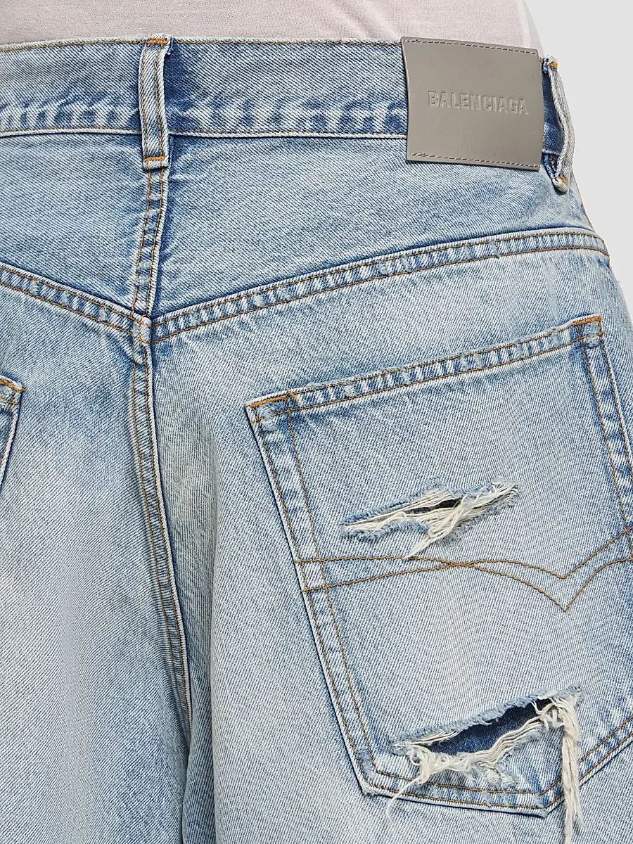 Balenciaga Men's Denim Stay Press Shorts | Thumbnail 6 Balenciaga Men's Denim Stay Press Shorts | Thumbnail 6