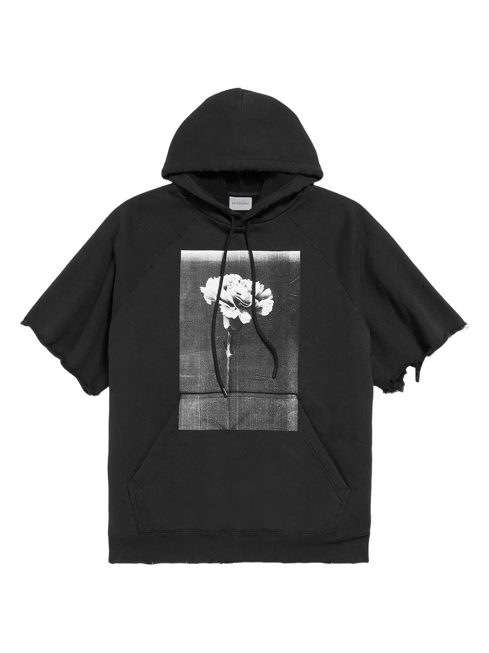 Balenciaga Men's The Song of the Highest Tower Cut-Off Sleeve Hoodie