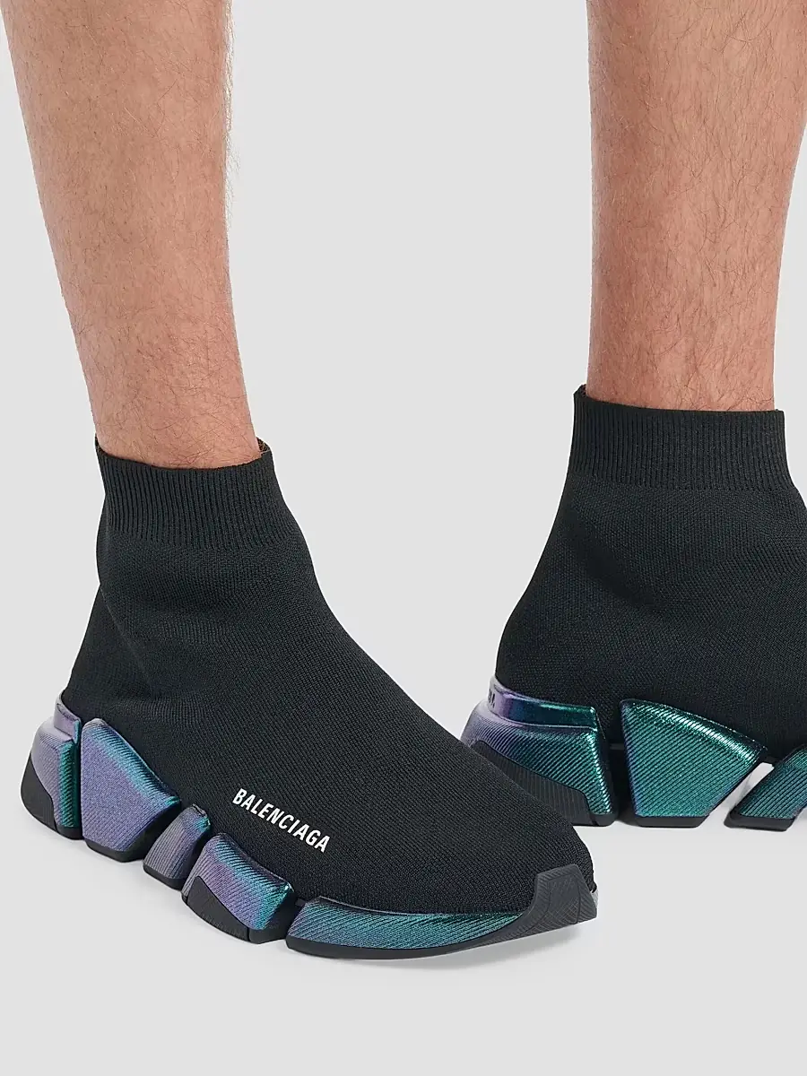 Balenciaga Men's Speed 2.0 Iridescent Sneakers | Thumbnail 6 Balenciaga Men's Speed 2.0 Iridescent Sneakers | Thumbnail 6