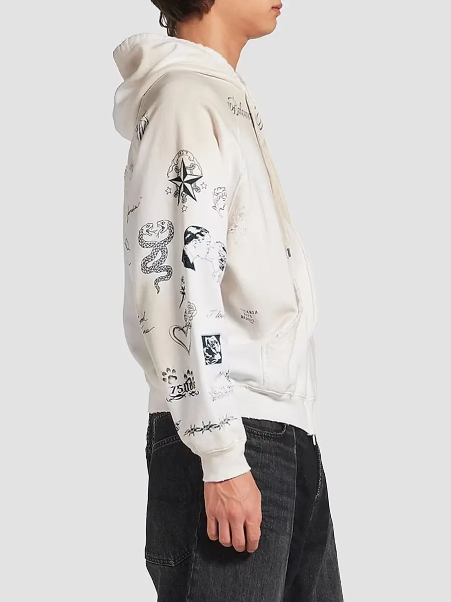 Balenciaga Men's Classic Ink Zip-Up Hoodie | Thumbnail 3 Balenciaga Men's Classic Ink Zip-Up Hoodie | Thumbnail 3