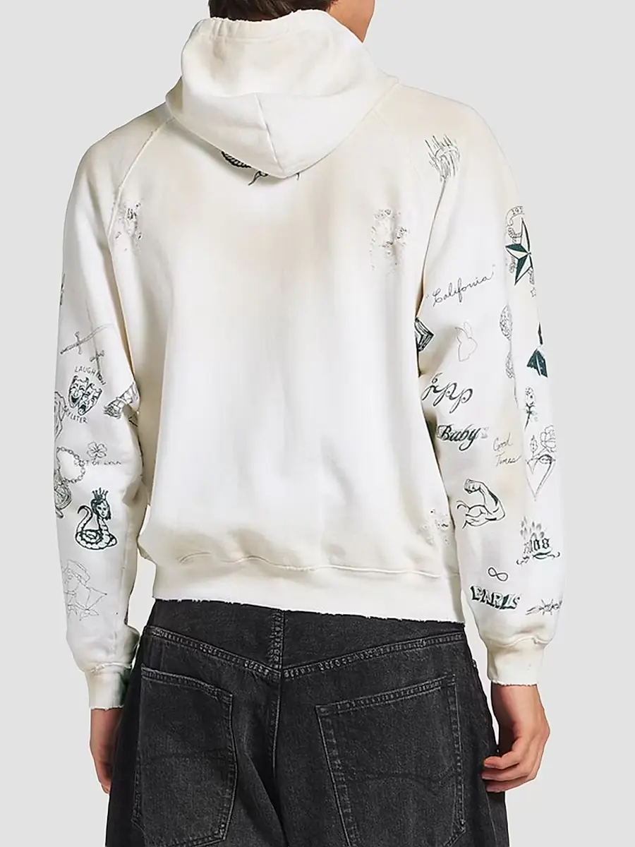 Balenciaga Men's Classic Ink Zip-Up Hoodie | Thumbnail 4 Balenciaga Men's Classic Ink Zip-Up Hoodie | Thumbnail 4