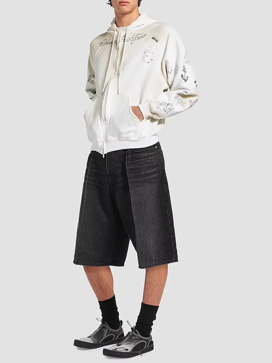Balenciaga Men's Classic Ink Zip-Up Hoodie | Thumbnail 6 Balenciaga Men's Classic Ink Zip-Up Hoodie | Thumbnail 6