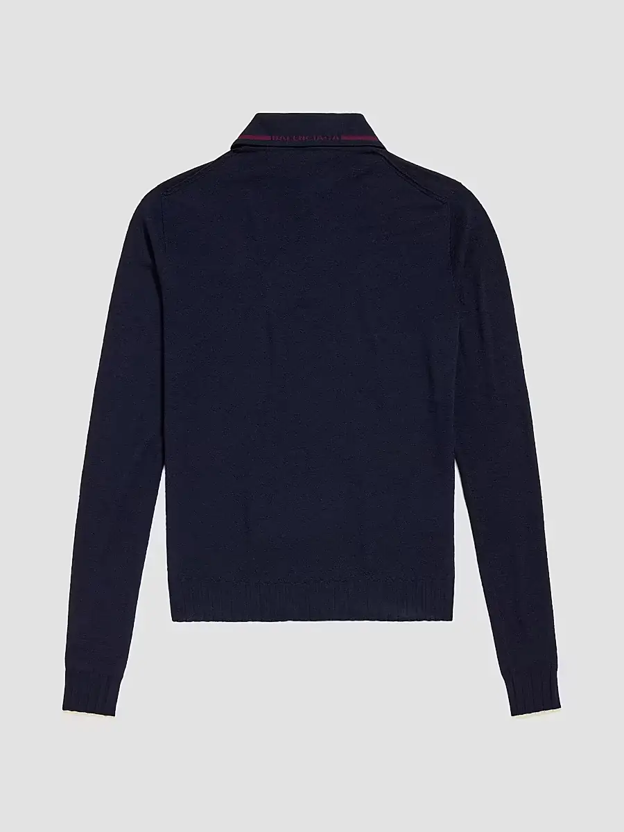 Balenciaga Men's Knitted Long Sleeve Polo Shirt | Thumbnail 2 Balenciaga Men's Knitted Long Sleeve Polo Shirt | Thumbnail 2