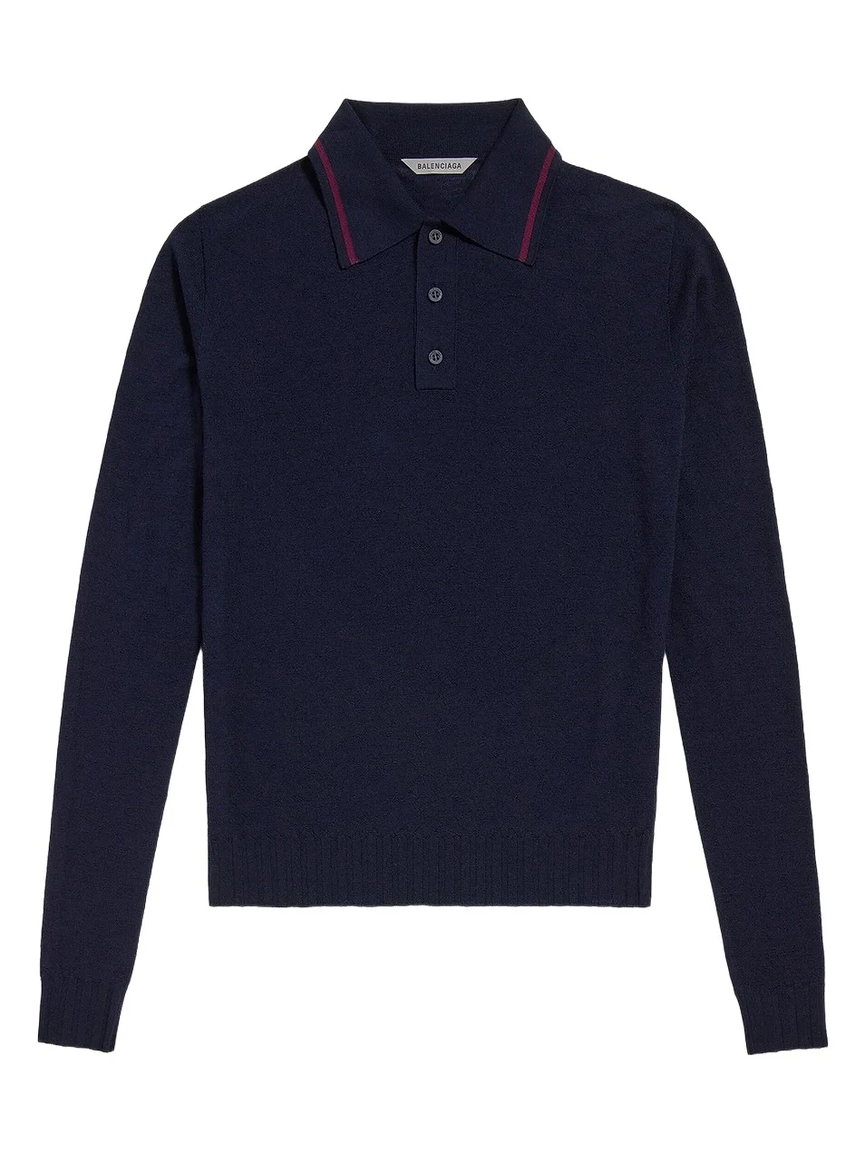 Men's Knitted Long Sleeve Polo Shirt