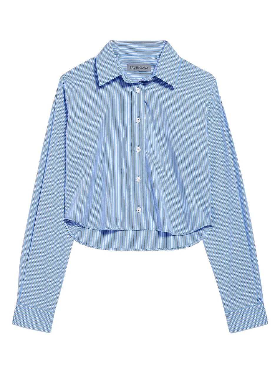 Women's Striped Cropped Shirt