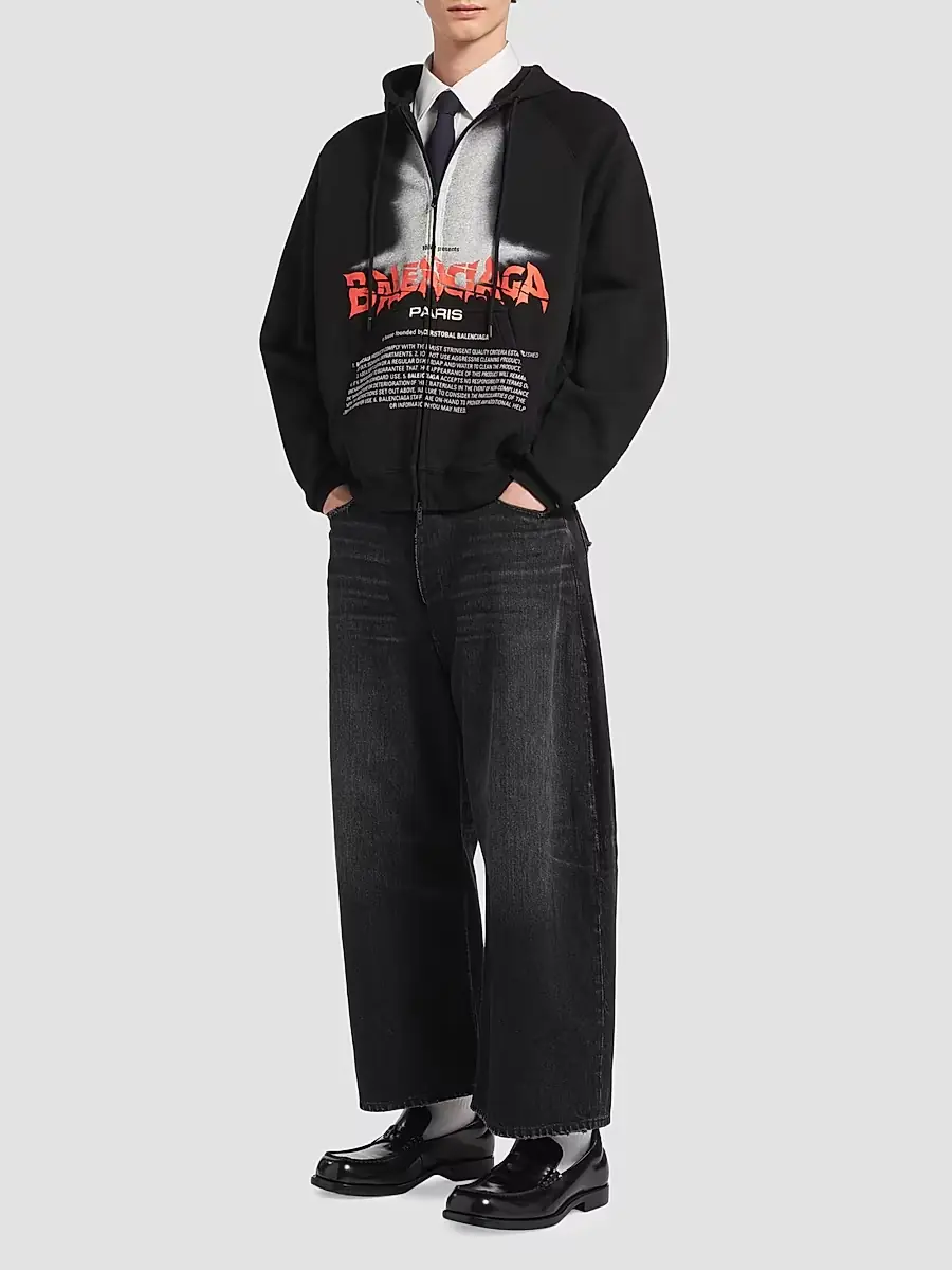 Balenciaga Men's The Door Oversized Zip-Up Hoodie | Thumbnail 2 Balenciaga Men's The Door Oversized Zip-Up Hoodie | Thumbnail 2