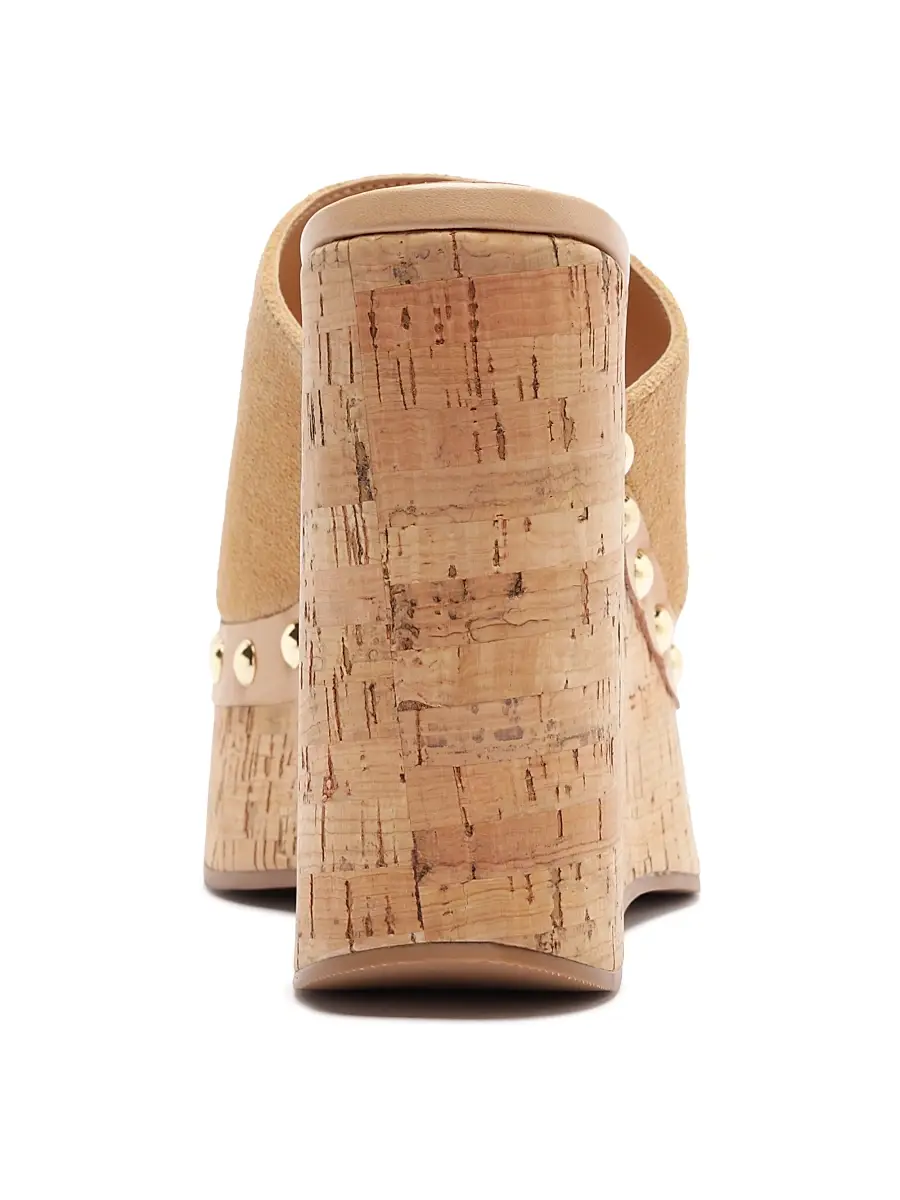Schutz Women's Dalle Studded Suede Wedge-Heel Mules | Thumbnail 6 Schutz Women's Dalle Studded Suede Wedge-Heel Mules | Thumbnail 6