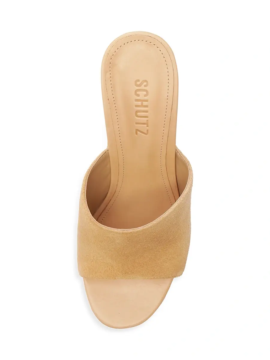 Schutz Women's Dalle Studded Suede Wedge-Heel Mules | Thumbnail 7 Schutz Women's Dalle Studded Suede Wedge-Heel Mules | Thumbnail 7