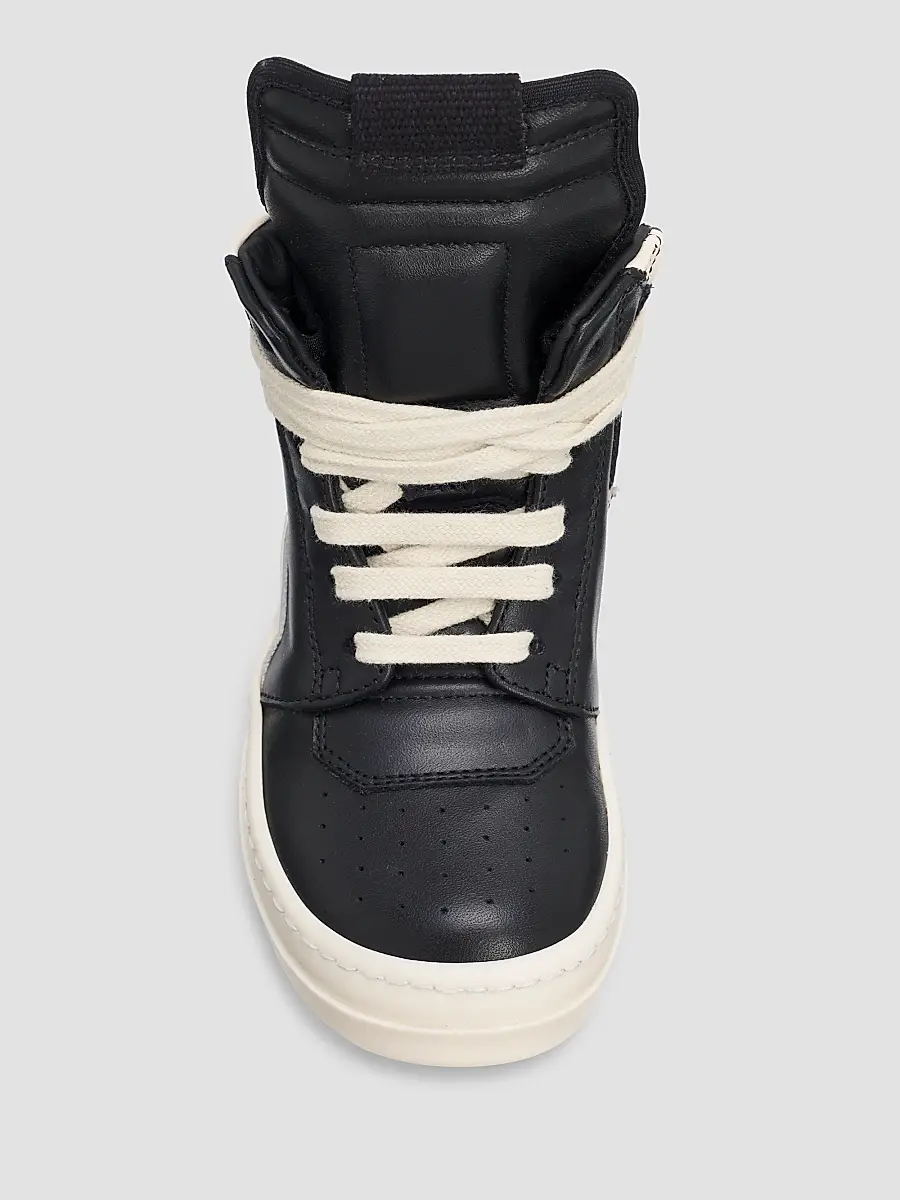 Rick Owens Unisex Little Kid's & Kid'sGeobaskets Scarpe In Pelle High-Top Sneakers | Thumbnail 3 Rick Owens Unisex Little Kid's & Kid'sGeobaskets Scarpe In Pelle High-Top Sneakers | Thumbnail 3