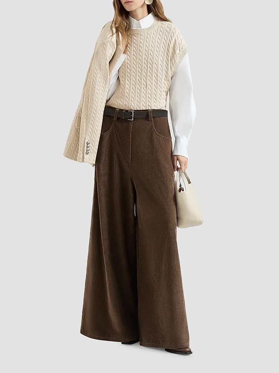 Brunello Cucinelli Women's Sparkling Cotton Cable Knit Sweater | Thumbnail 6 Brunello Cucinelli Women's Sparkling Cotton Cable Knit Sweater | Thumbnail 6