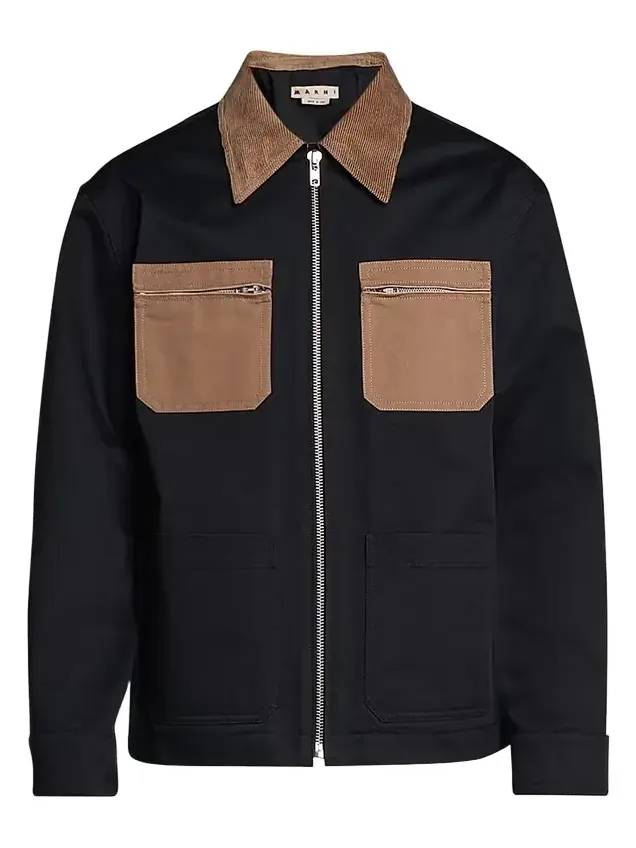 Marni Men's Gabardine Pocket Cargo Jacket