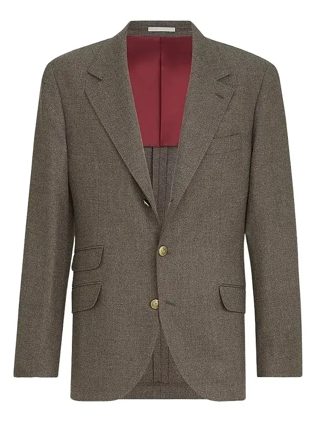 Brunello Cucinelli Men's Mouliné Virgin Wool Twill Deconstructed Cavallo Blazer