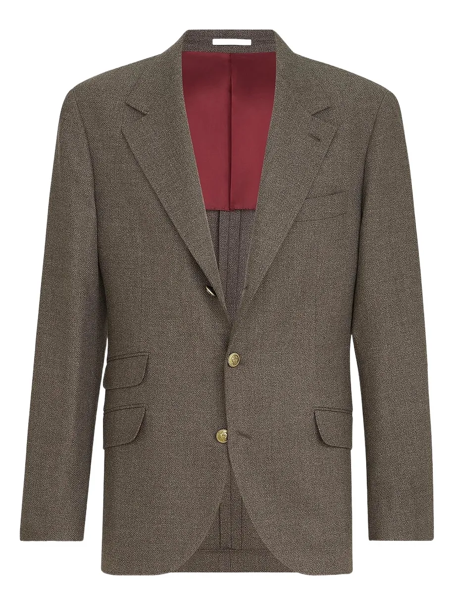 Brunello Cucinelli Men's Mouliné Virgin Wool Twill Deconstructed Cavallo Blazer