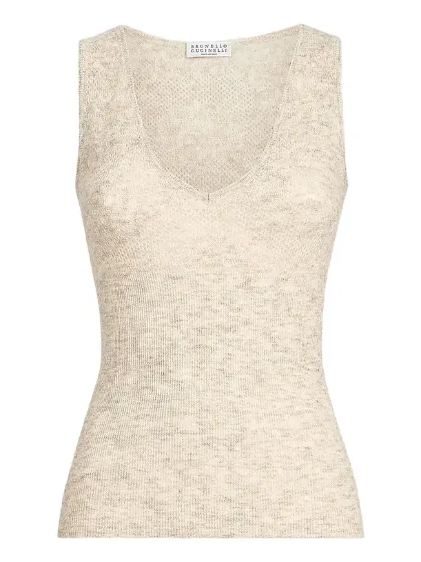 Brunello Cucinelli Women's Silk, Alpaca and Wool Flower Lace Knit Top