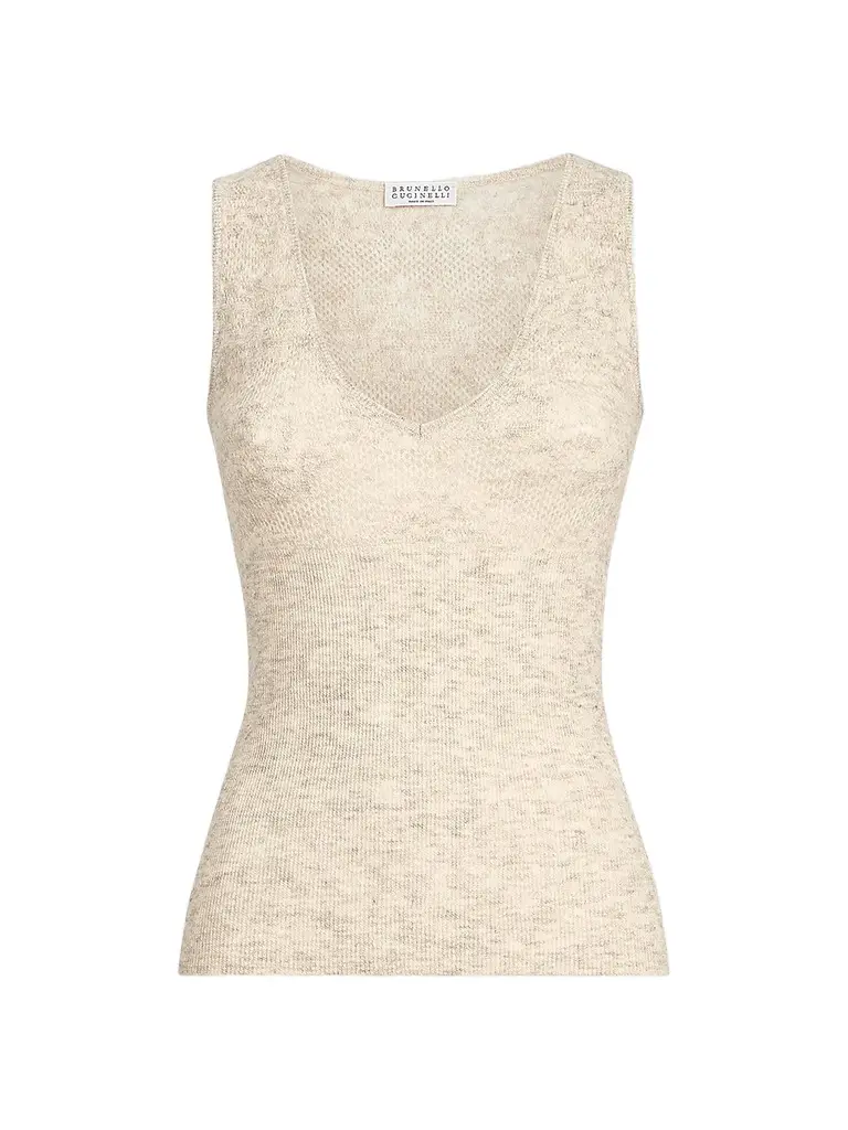 Brunello Cucinelli Women's Silk, Alpaca and Wool Flower Lace Knit Top