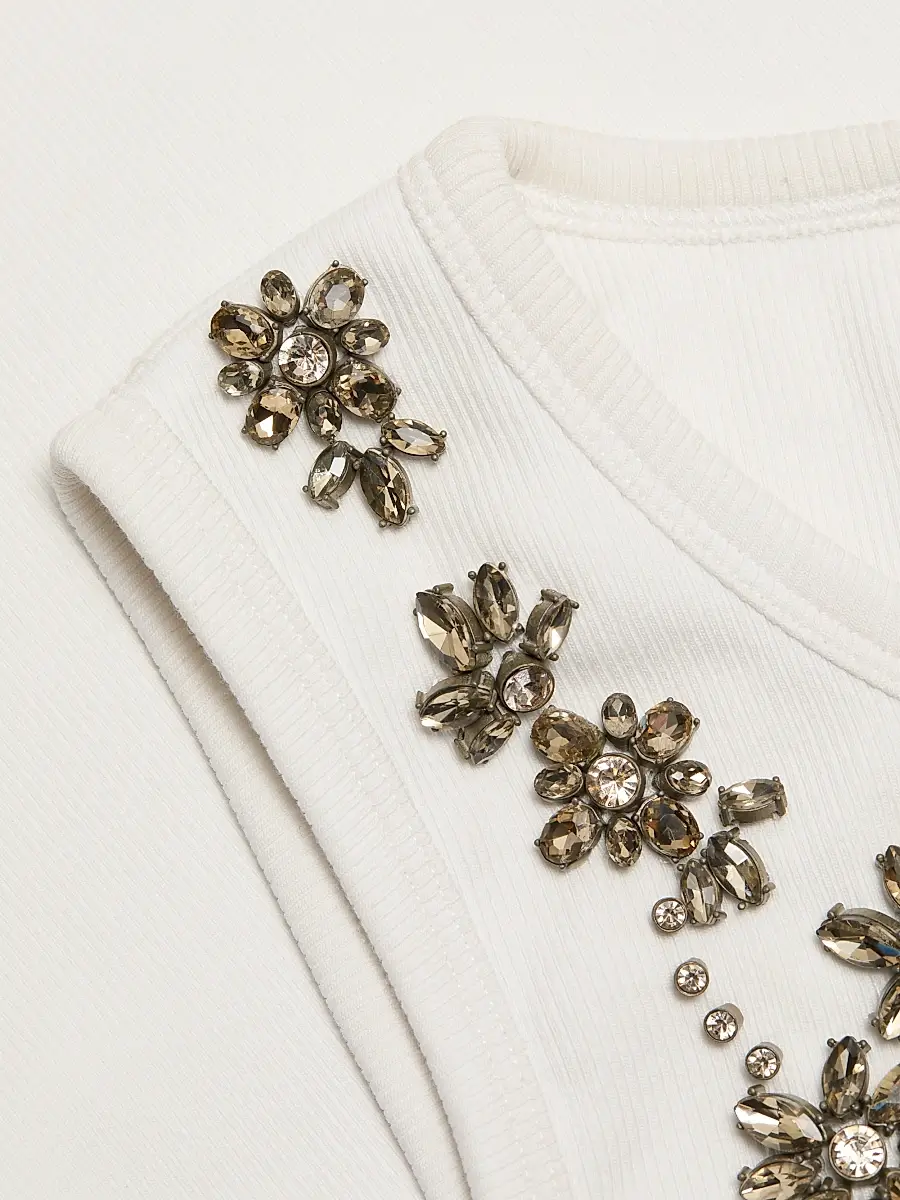 Cinq à Sept Women's Lizzie Crystal-Embellished Cotton-Blend Tank | Thumbnail 7