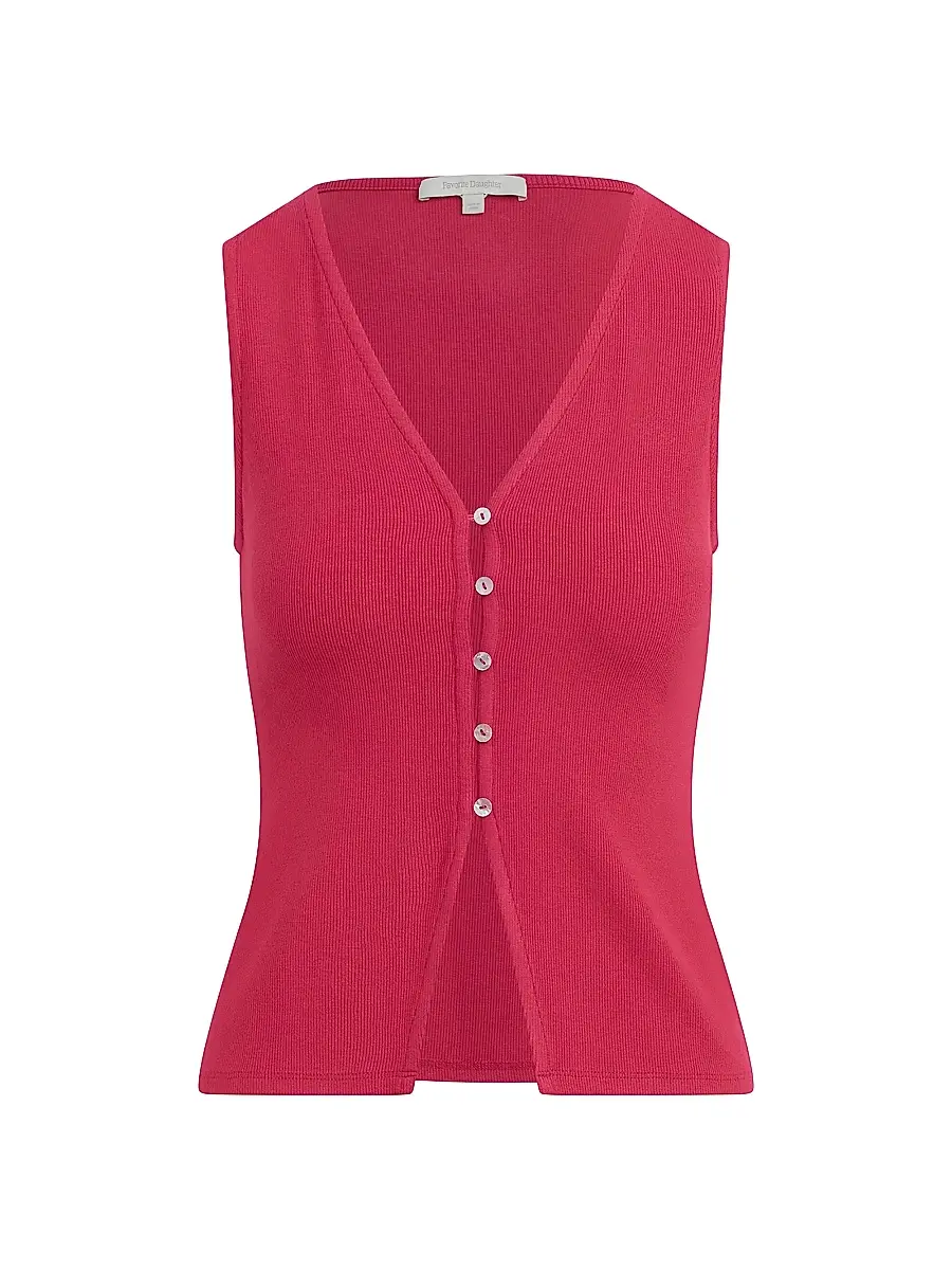 Favorite Daughter Women's The Good Luck Top - Raspberry - Size Large | Image 1 Favorite Daughter Women's The Good Luck Top - Raspberry - Size Large | Image 1