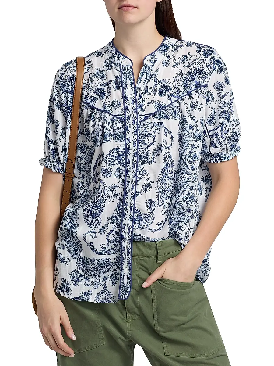 Johnny Was Women's Jaden Western Shirred Yoke Blouse | Thumbnail 3 Johnny Was Women's Jaden Western Shirred Yoke Blouse | Thumbnail 3