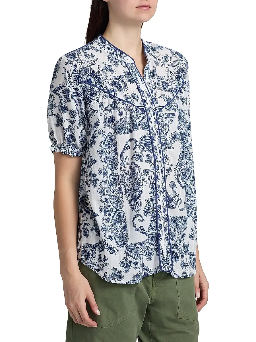 Johnny Was Women's Jaden Western Shirred Yoke Blouse | Thumbnail 4 Johnny Was Women's Jaden Western Shirred Yoke Blouse | Thumbnail 4