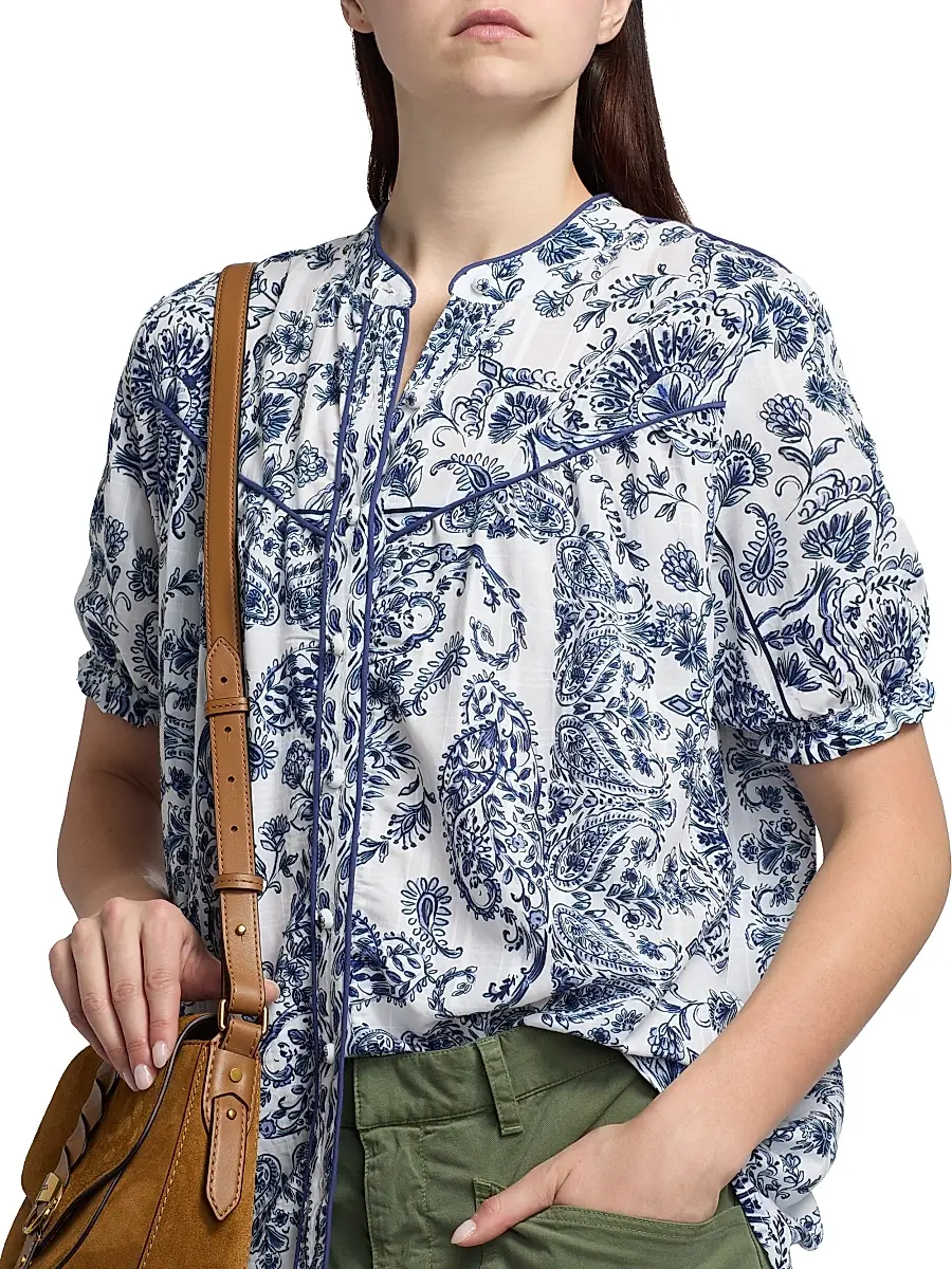 Johnny Was Women's Jaden Western Shirred Yoke Blouse | Thumbnail 6 Johnny Was Women's Jaden Western Shirred Yoke Blouse | Thumbnail 6