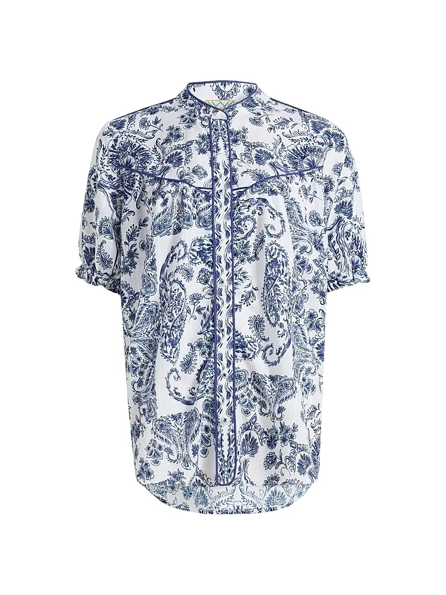 Johnny Was Women's Jaden Western Shirred Yoke Blouse - Jaden | Image 1 Johnny Was Women's Jaden Western Shirred Yoke Blouse - Jaden | Image 1