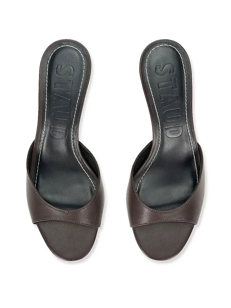 Staud Women's Brigitte 60MM Leather Slip-On Wedge Mules | Thumbnail 4 Staud Women's Brigitte 60MM Leather Slip-On Wedge Mules | Thumbnail 4