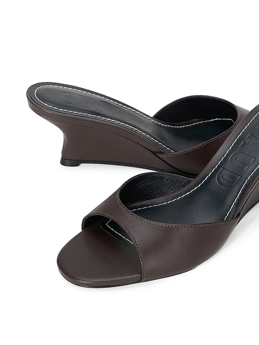 Staud Women's Brigitte 60MM Leather Slip-On Wedge Mules | Thumbnail 5 Staud Women's Brigitte 60MM Leather Slip-On Wedge Mules | Thumbnail 5