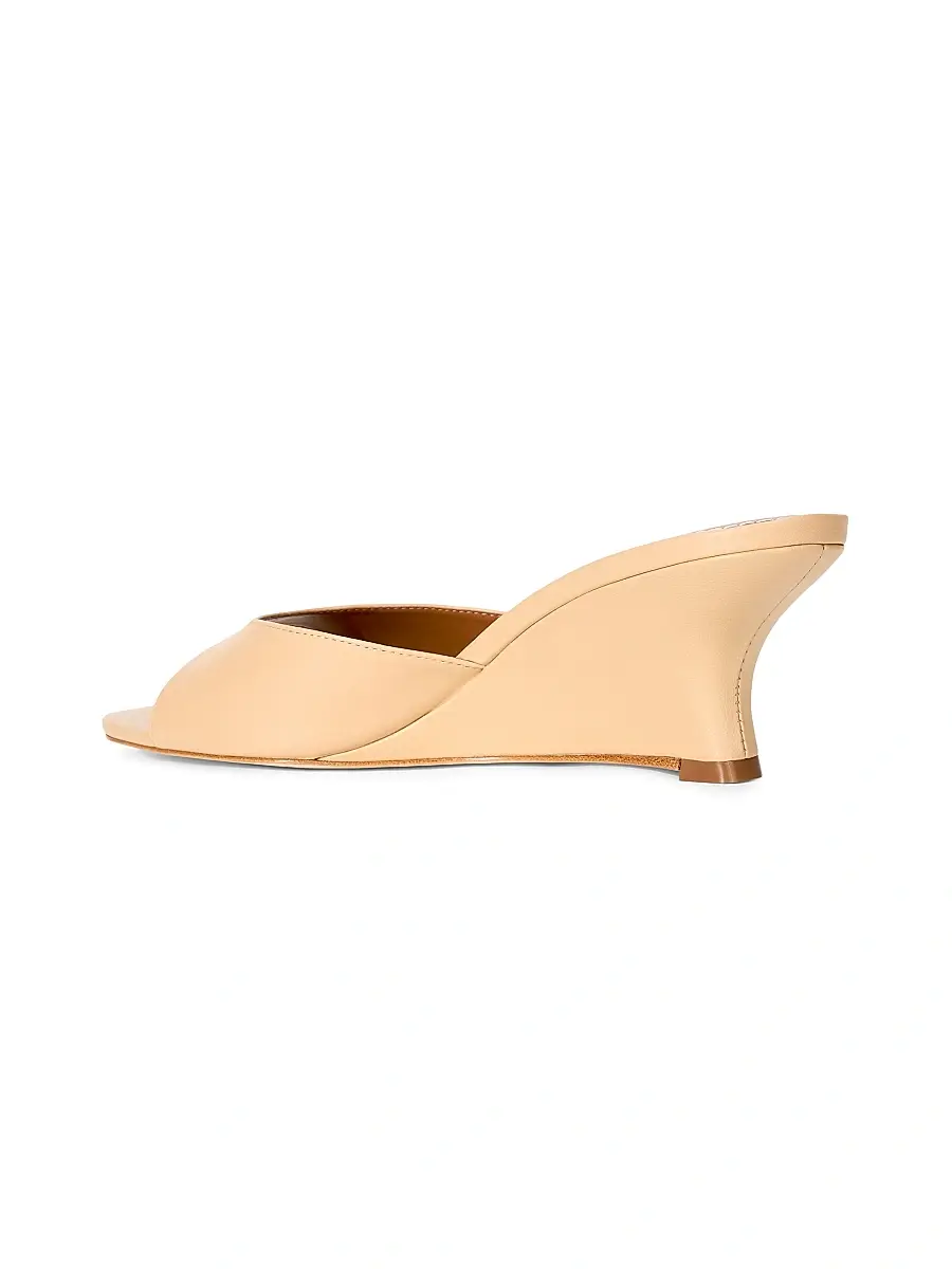 Staud Women's Brigitte 60MM Leather Slip-On Wedge Mules | Thumbnail 3